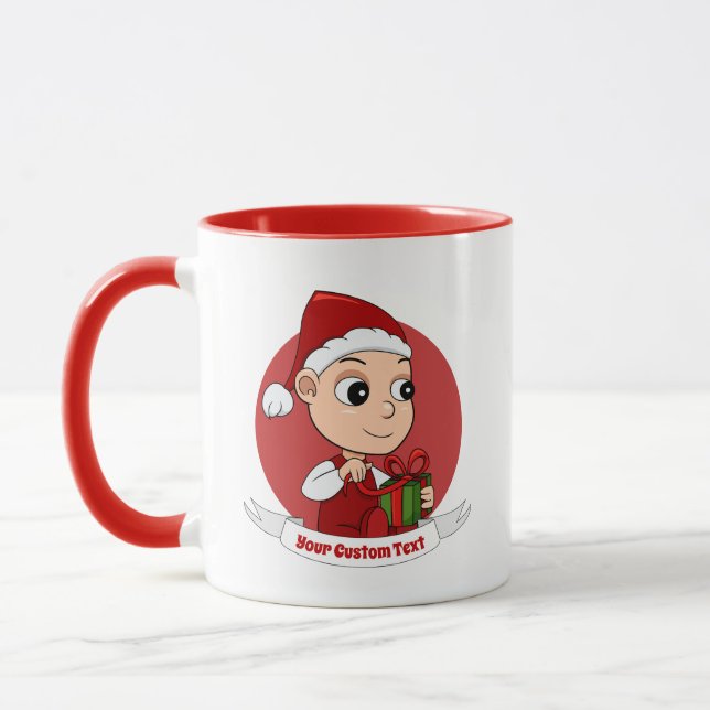 Cute jul baby tecknad Mugg (Vänster)