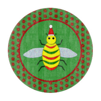 Cute Jul Bee och Poinsettia Flowers