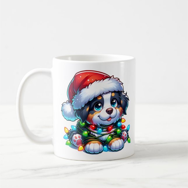 Cute jul Bernese Mountain Hund Kaffemugg (Vänster)