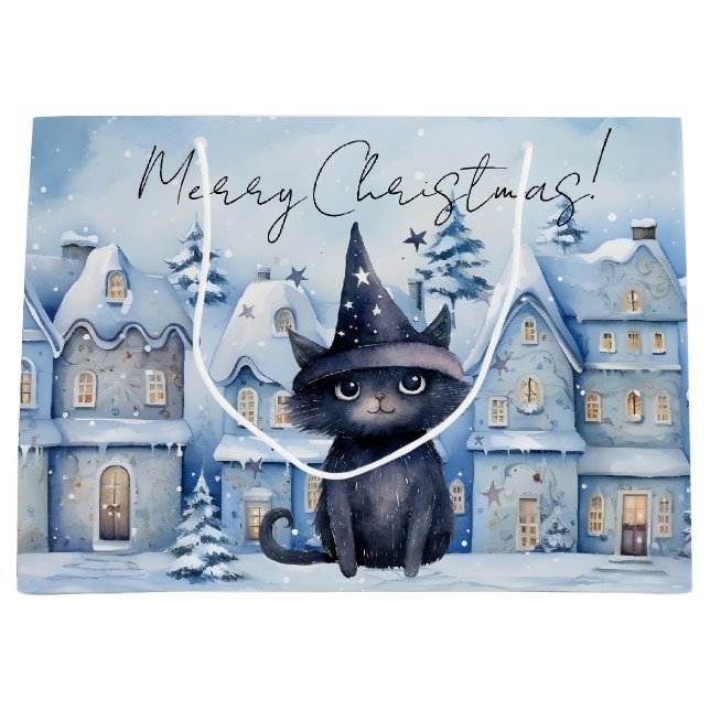 Cute jul Black Cat Festive Helgdag (Framsidan)