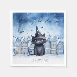 Cute jul Black Cat Festive Helgdag Pappersservett