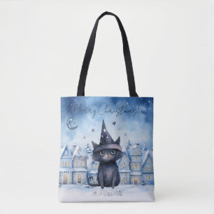 Cute jul Black Cat Festive Helgdag Tygkasse