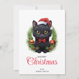 Cute jul Black Cat Julkort
