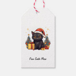 Cute jul Black Cat Presentetikett