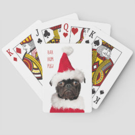 Cute jul Black Pug Santa Bah HumPug Casinokort
