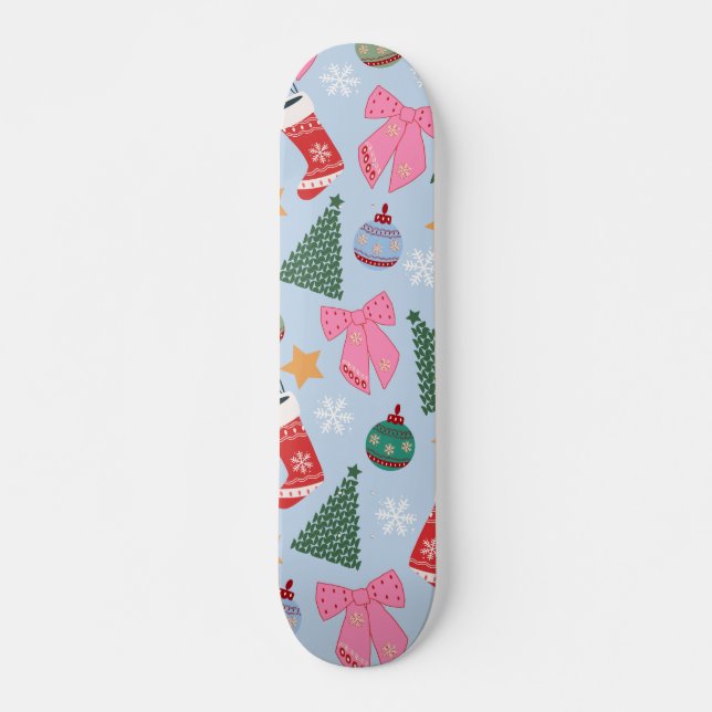 Cute Jul Blue Mini Skateboard Bräda 18,5 Cm (Framsida)