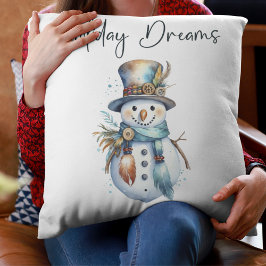 Cute jul Boho Snögubbe Helgdag Dreams Kudde
