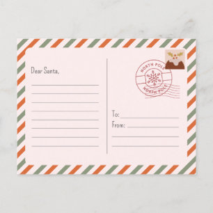 Cute jul Brev till Santa North Pole Helg Vykort