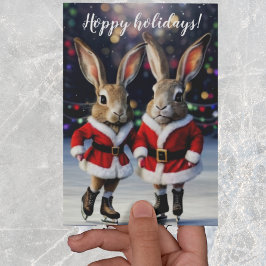 Cute Jul Bunnies Rabbit älskare bunny Kort