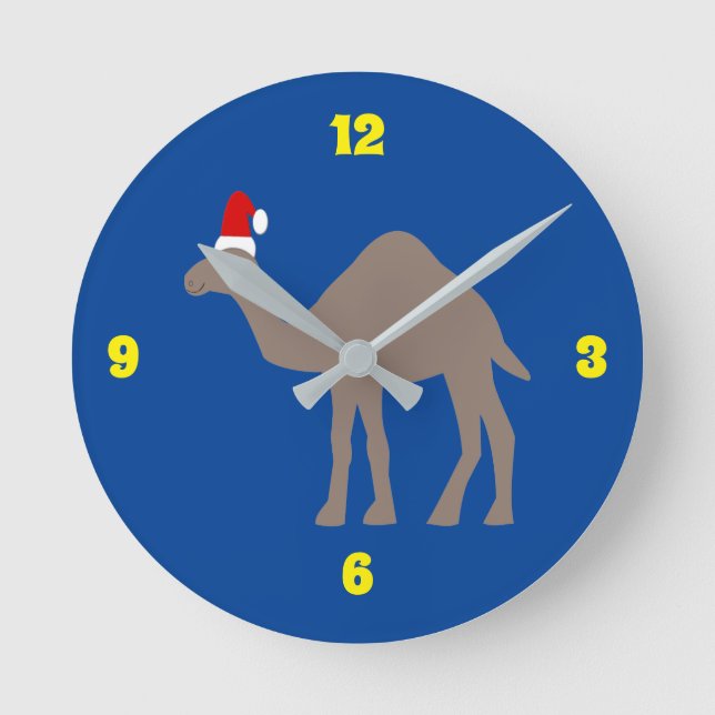 Cute jul Camel Rund Klocka (Framsida)