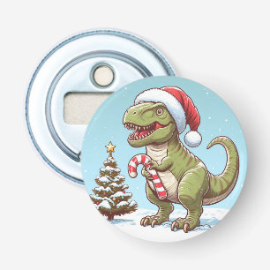 Cute Jul candy cane dinosaur Flasköppnare