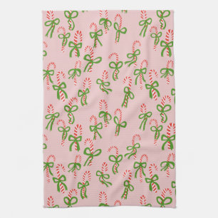 Cute Jul Candy cane Julafton Helgdag Rosa Kökshandduk