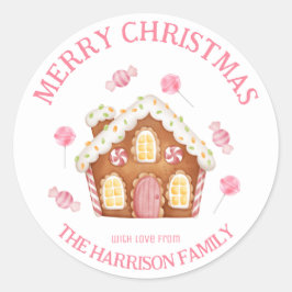 Cute jul Candy House Helgdagars Sticker Runt Klistermärke