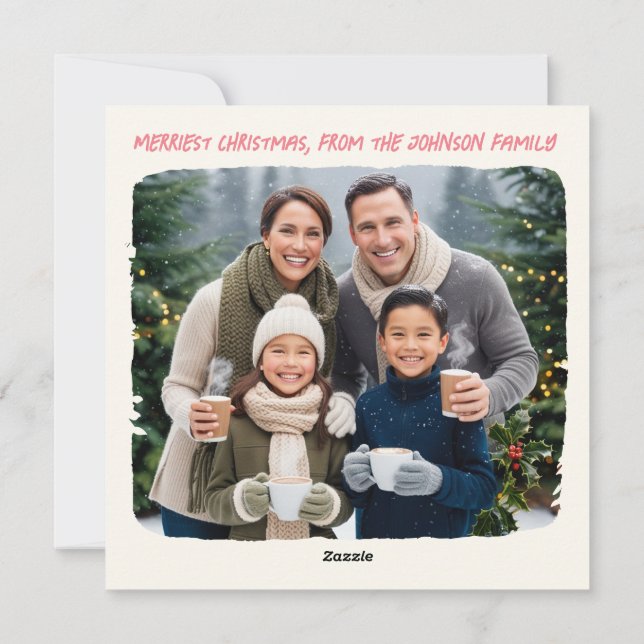 Cute jul Caroler "fa la fluff" Julkort (Baksida)