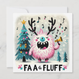 Cute jul Caroler "fa la fluff" Julkort