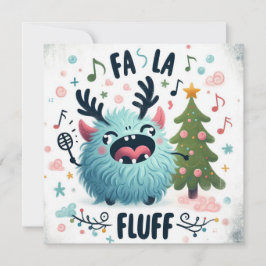 Cute jul Caroler "fa la fluff" Julkort