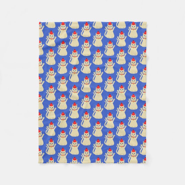 Cute Jul Cat Patterned Fleecefilt (Framsidan)