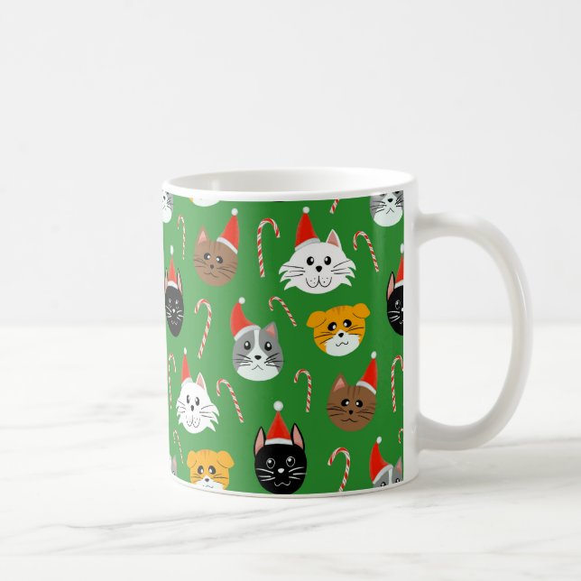 Cute Jul Cat Patterned Kaffemugg (Höger)