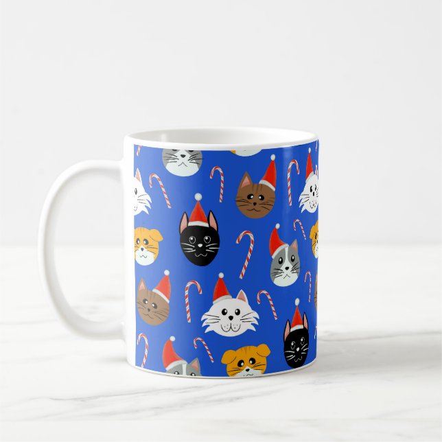 Cute Jul Cat Patterned Kaffemugg (Vänster)