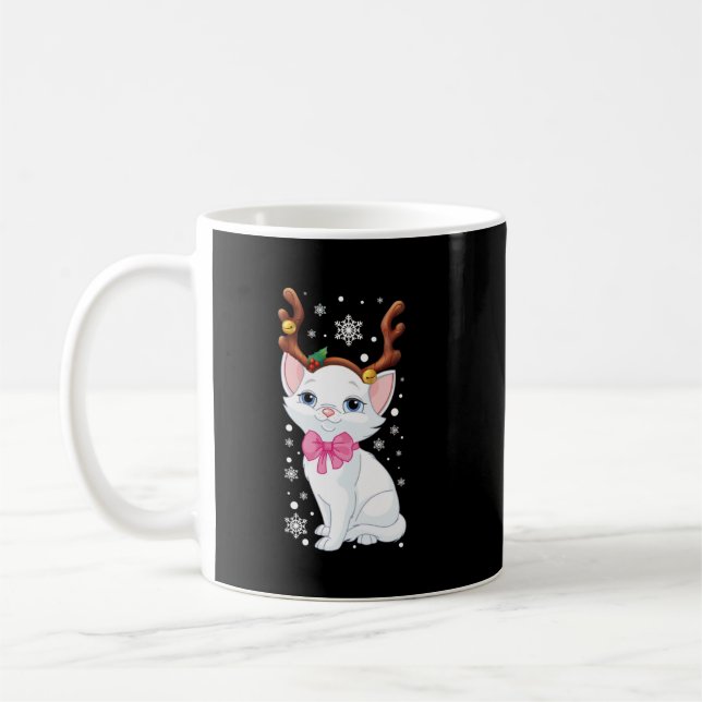 Cute jul Cat Reindeer Cat Lovers Funny Chris Kaffemugg (Vänster)