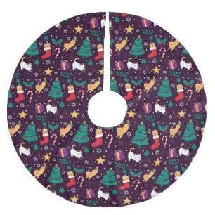 Cute Jul Cats Julgransmatta Borstad Polyester