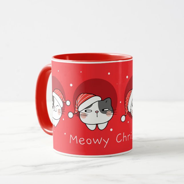 Cute Jul Cats Mugg (Framsida vänster)