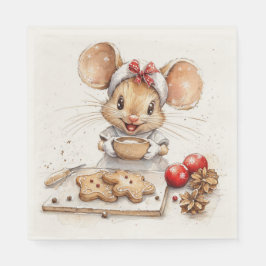 Cute Jul Chef Mouse Pappersservett