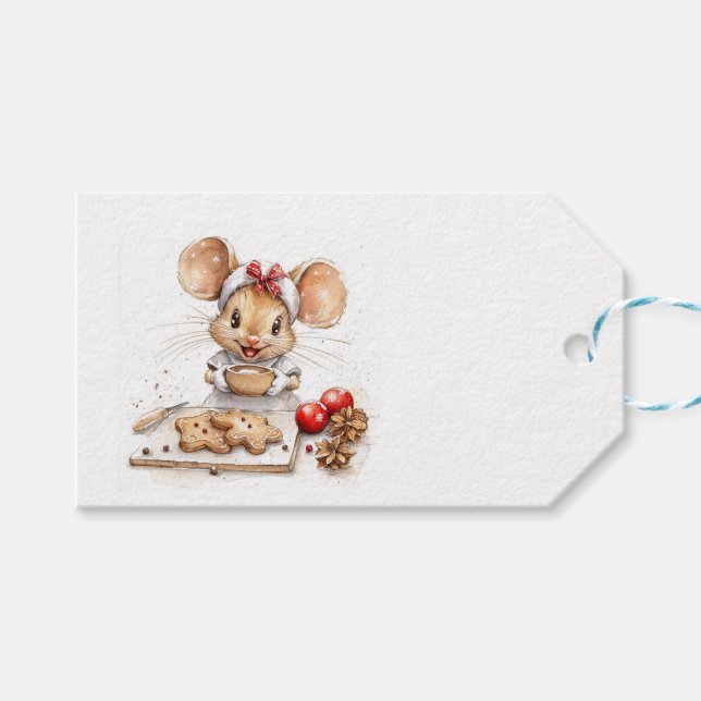 Cute Jul Chef Mouse Presentetikett (Framsidan (Horisontell))