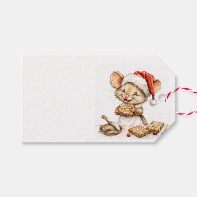 Cute Jul Chef Mouse Presentetikett (Framsidan (Horizontal))