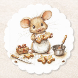 Cute Jul Chef Mouse Underlägg Papper
