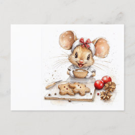 Cute Jul Chef Mouse Vykort