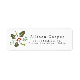 Cute jul Cherry Foliage Adress Returadress Etikett
