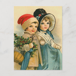 "Cute Jul Children" Helg Vykort