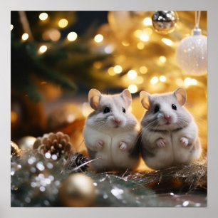 Cute jul Chinchillas Poster