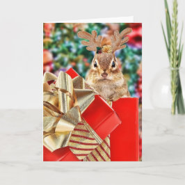 Cute jul Chipmunk Helgkort