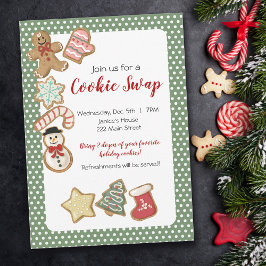 Cute Jul Cookie Exchange Inbjudningar