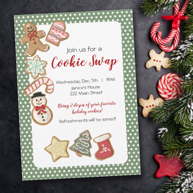 Cute Jul Cookie Exchange Inbjudningar (Skapare uppladdad)