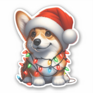 Cute jul Corgi Klistermärken