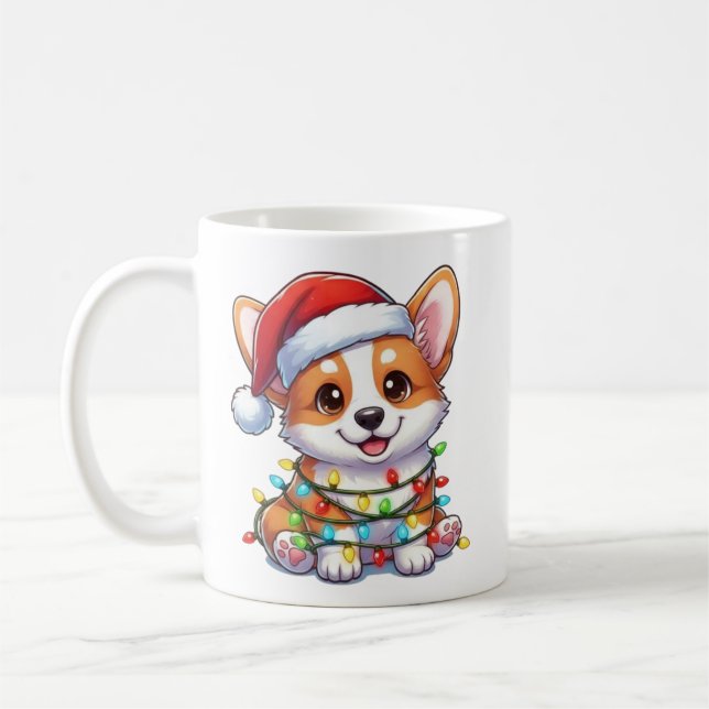 Cute jul Corgi Mugg (Vänster)