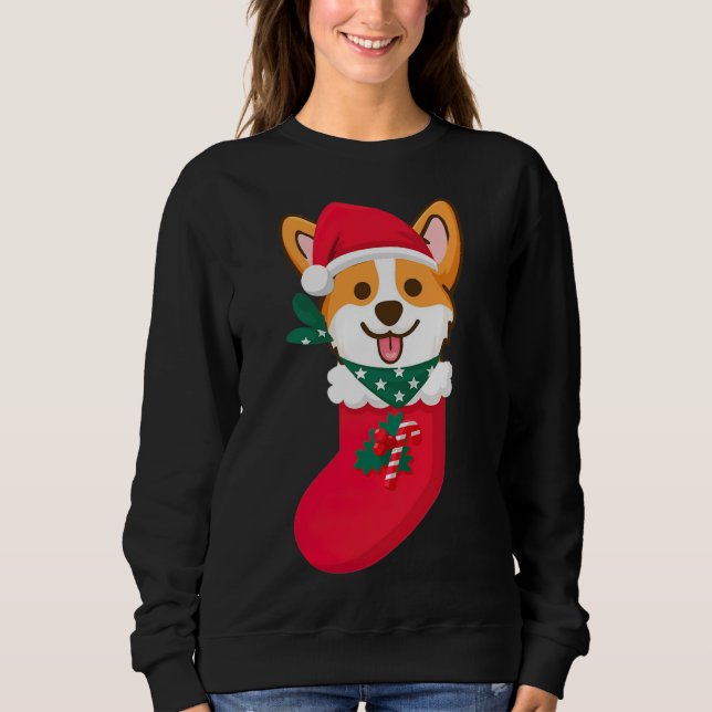 Cute Jul Corgi överraskning Sift i sock Cor T Shirt (Framsida)