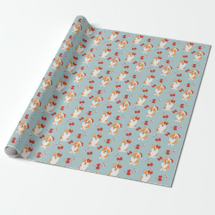 Cute jul Corgi Wrapping Papper Presentpapper