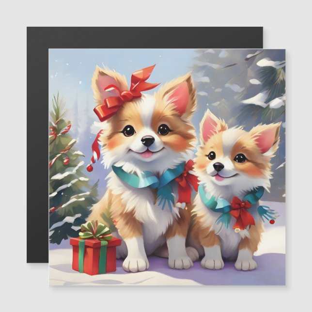 Cute jul Corgis Helgdag Delight (Fram/baksida)