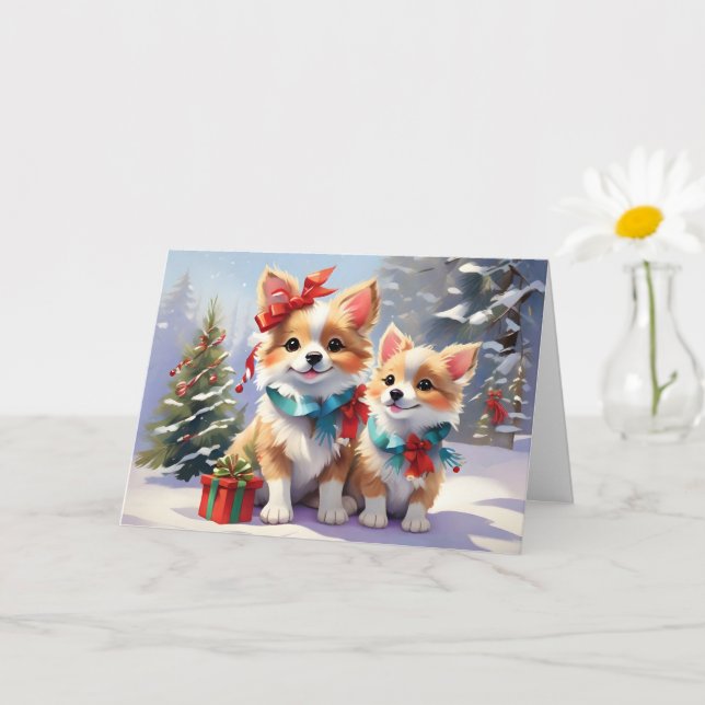 Cute jul Corgis Helgdag Delight Kort (Liten växt)