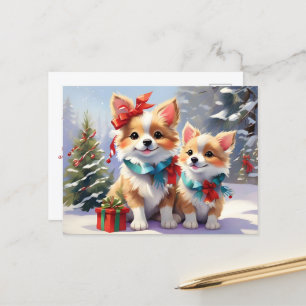 Cute jul Corgis Helgdag Delight Vykort