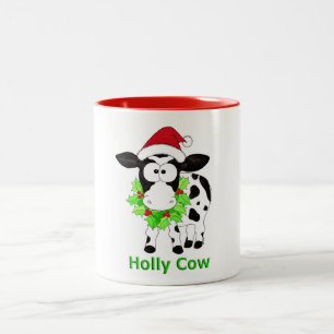 Cute Jul Cow Två-Tonad Mugg