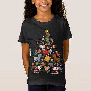 Cute Jul Dachshund Träd Clothes Hund älskare Ho T Shirt