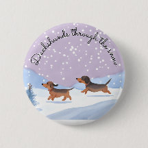 Cute Jul Dachshunds Snö Sause Hundar Doxie