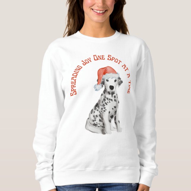 Cute jul Dalmatian Hund tröja, Spreading Joy T Shirt (Framsida)