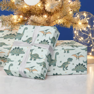 Cute jul Dino Ljus Kids Mönster Presentpapper