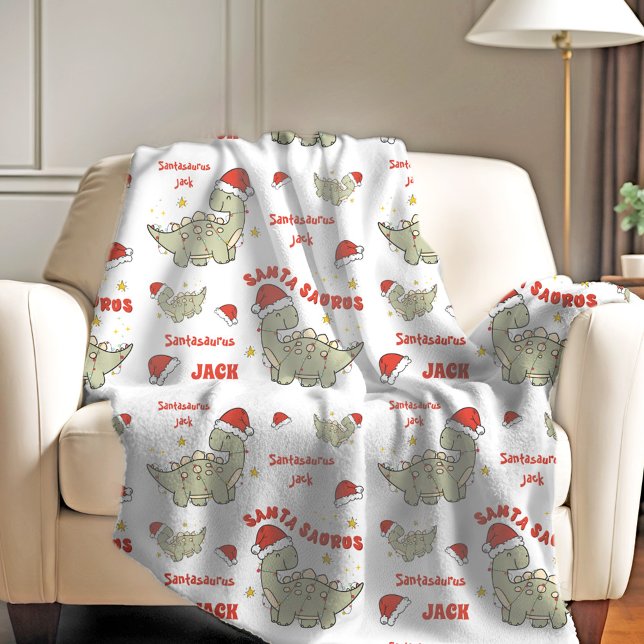 Cute Jul Dinosaur Santasaurus Namn Fleecefilt (
Cute Christmas Dinosaur Santasaurus Name Fleece Blanket)